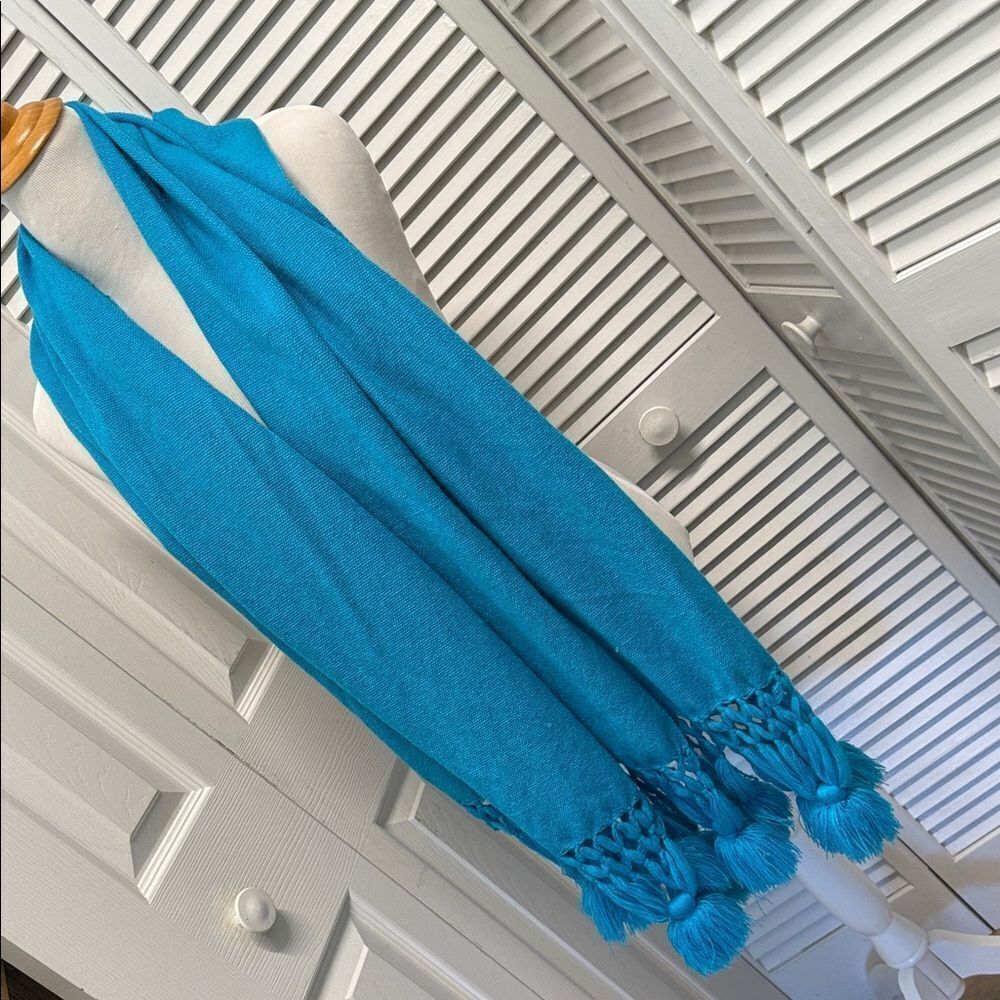 Blue Tassel Scarf